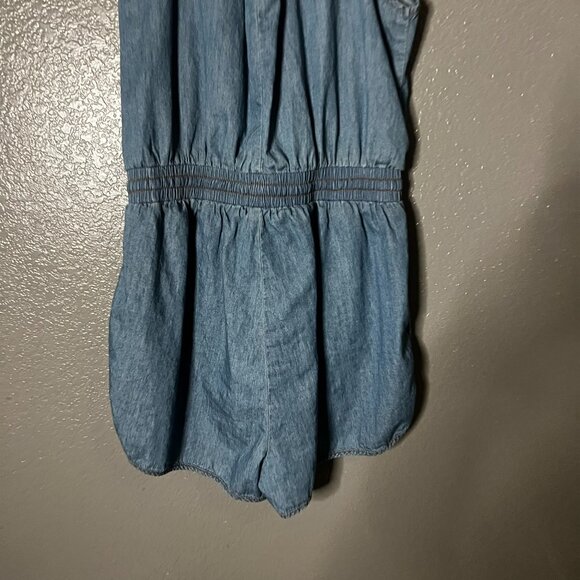 Rico Jeans Chambray Denim Romper Women’s Medium Sleeveless Drawstring M - Picture 3 of 7